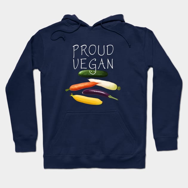 Proud Vegan Funny Design Hoodie by TWOintoA